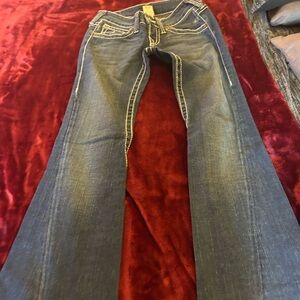 True Religion Blue Flare Wide Leg Jeans